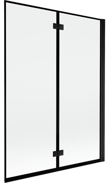 Mexen Mist parawan nawannowy 2-skrzydłowy prawy 130 x 150 cm, czarna ramka, czarny - 8A9-130-002-70-70-P