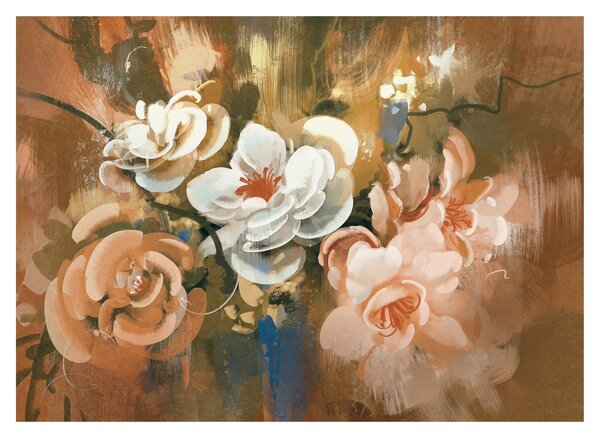 Obraz- Malowany bukiet kwiatów (70x50 cm)