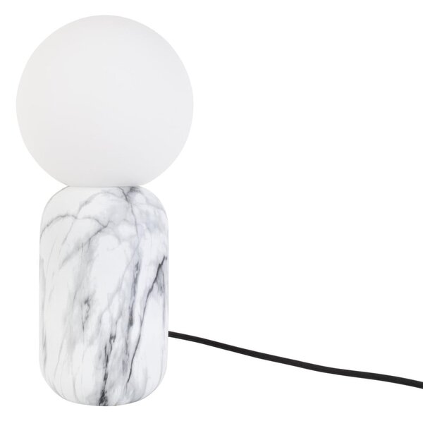 Biała lampa stołowa w dekorze marmuru Leitmotiv Gala, wys. 32 cm