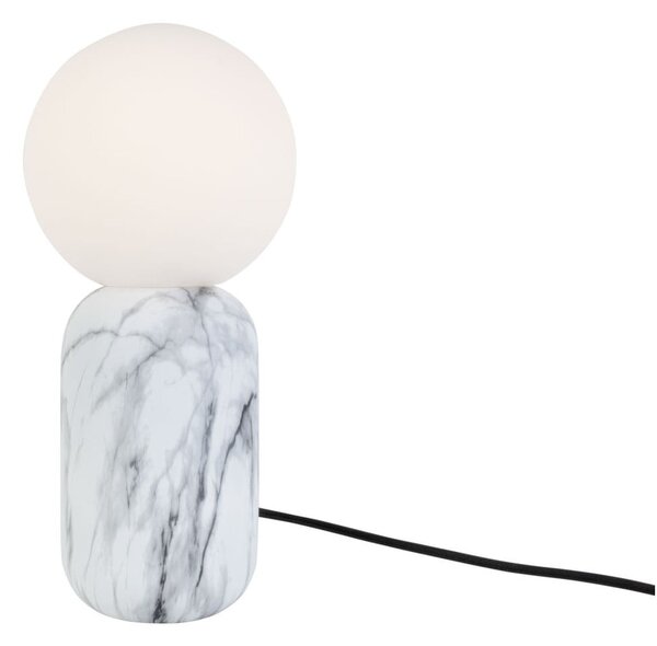 Biała lampa stołowa w dekorze marmuru Leitmotiv Gala, wys. 32 cm