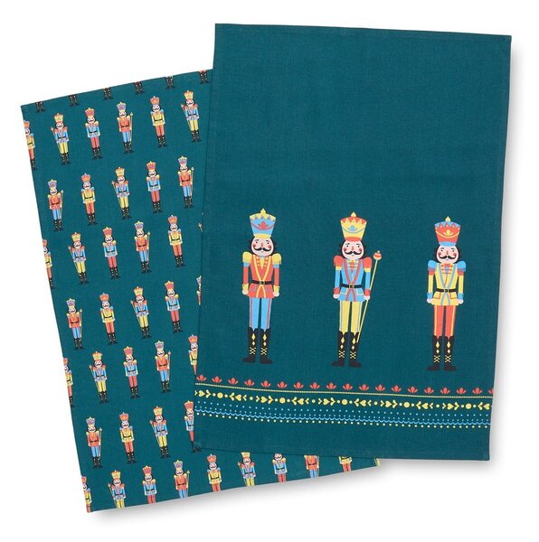 Bawełniane ścierki ze świątecznym motywem zestaw 4 szt. 50x70 cm Nutcracker – Catherine Lansfield