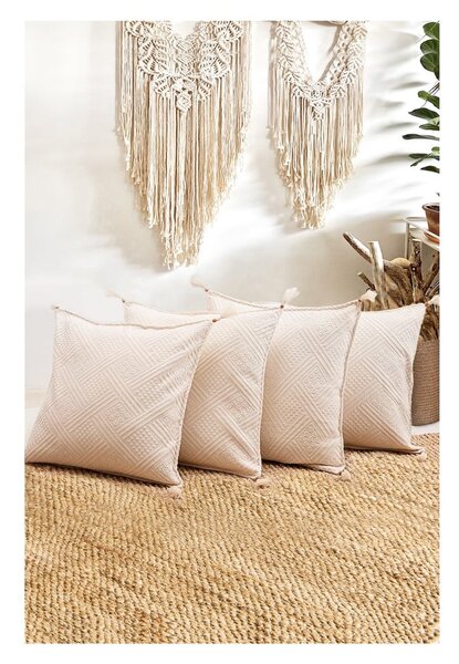 Poszewki na poduszki zestaw 4 szt. z bio bawełny 43x43 cm Natural – Mila Home