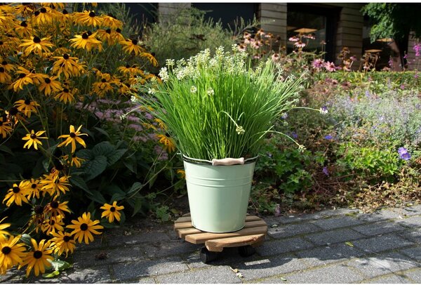 Drewniany kwietnik na kółkach ø 29 cm (wysokość 8 cm) Indoor & Outdoor – Esschert Design
