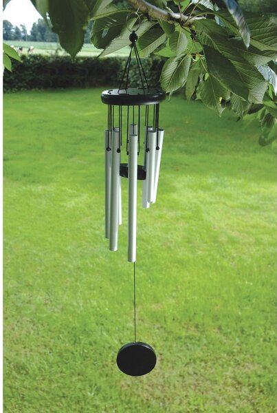 Dzwonki wietrzne w srebrnym kolorze Esschert Design, wys. 56,5 cm