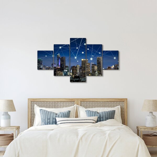 Obraz - Wielkie miasto nocą (125x70 cm)