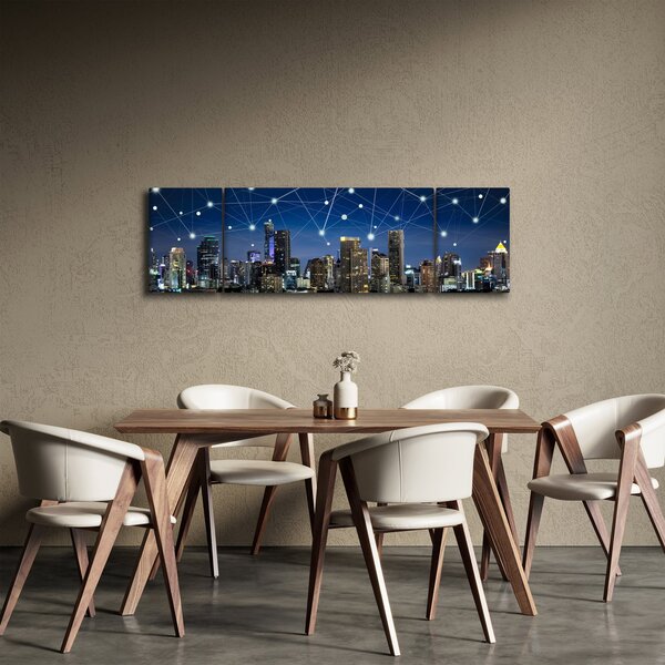 Obraz - Wielkie miasto nocą (170x50 cm)