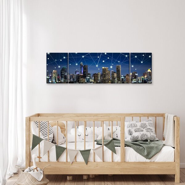 Obraz - Wielkie miasto nocą (170x50 cm)