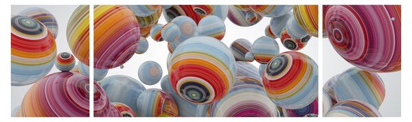 Obraz malowanych kulek (170x50 cm)