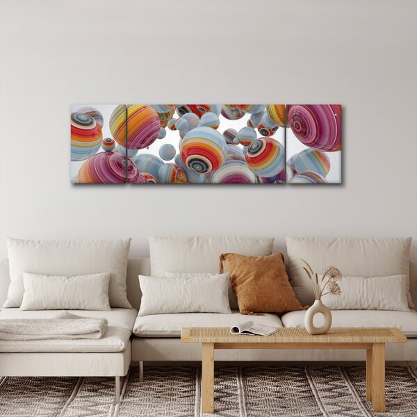 Obraz malowanych kulek (170x50 cm)