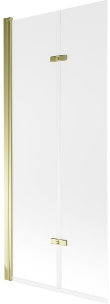 Mexen Castor parawan nawannowy 2-skrzydłowy 80 x 150 cm, szron, złoty - 892-080-002-50-30