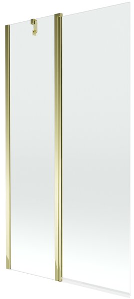 Mexen Flip parawan nawannowy 2-skrzydłowy 100 x 150 cm, transparent, złoty - 894-100-101-50-00