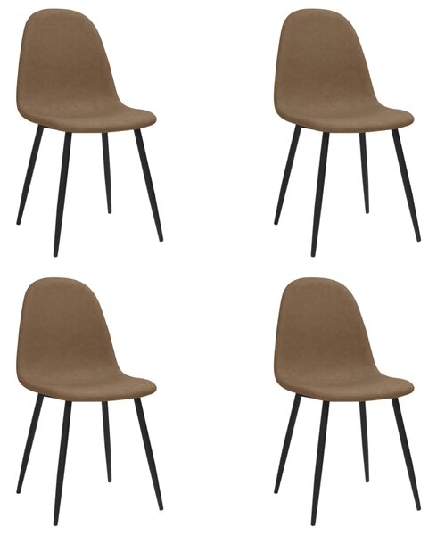 Krzesła stołowe, 4 szt., 45x53,5x83 cm, ciemnobrązowe, ekoskóra