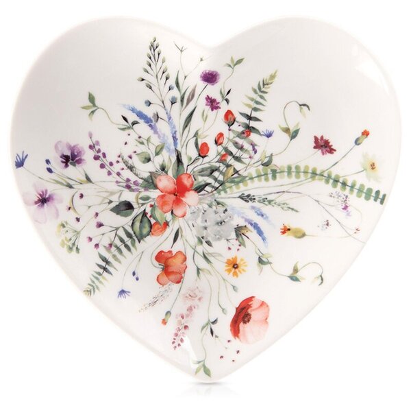 Talerz deserowy porcelanowy serce MAKI 17,5x17 cm