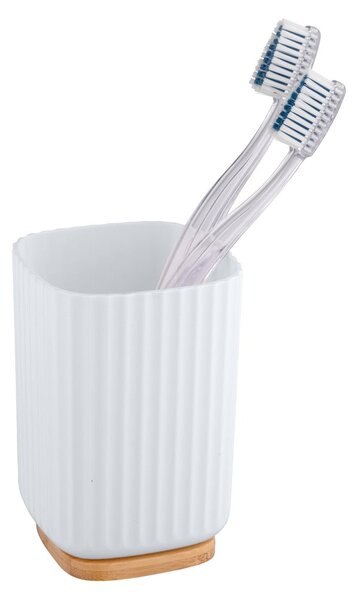 Biały kubek na szczoteczki do zębów Wenko Rotello
