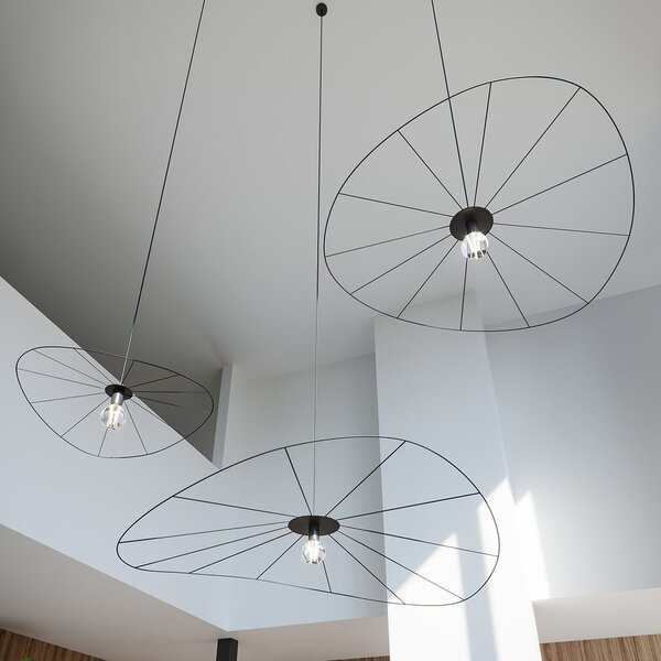Czarna lampa wisząca ø 70 cm Elliot – Sollux
