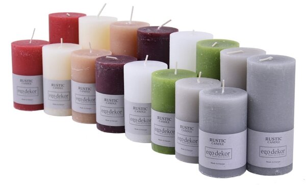Biała świeczka Rustic candles by Ego dekor Rust, 38 h