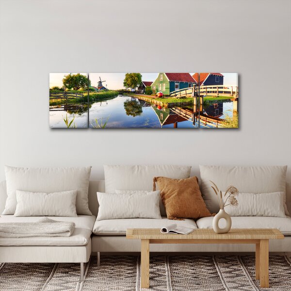 Obraz holenderskich młynów (170x50 cm)