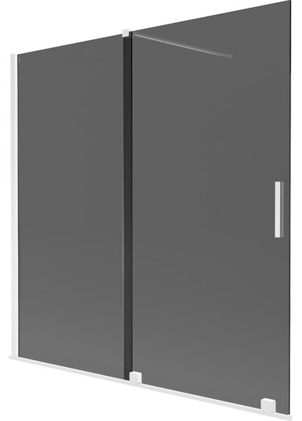 Mexen Velar parawan nawannowy 2-skrzydłowy rozsuwany 160 x 150 cm, grafit, biały - 896-160-000-41-20