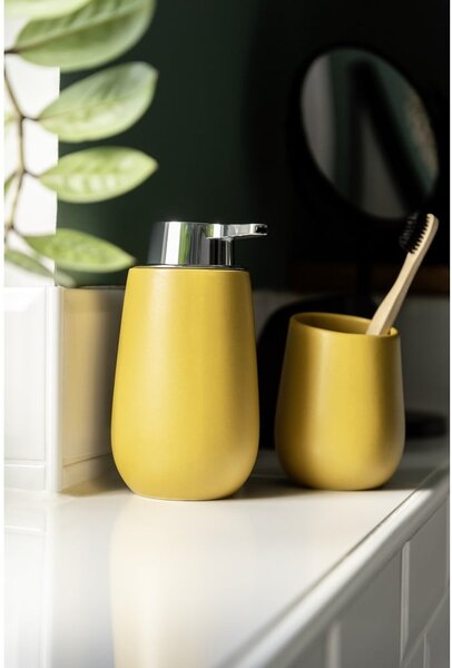 Żółty ceramiczny kubek na szczoteczki do zębów Badi – Wenko