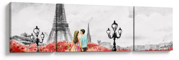 Obraz - Kochankowie w Paryżu (170x50 cm)