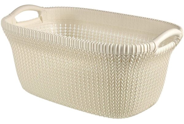 Beżowy plastikowy kosz na pranie 40 l Knit – Curver