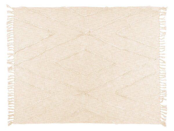 Kremowa bawełniana narzuta na łóżko dwuosobowe 250x260 cm Sahara – Tiseco Home Studio