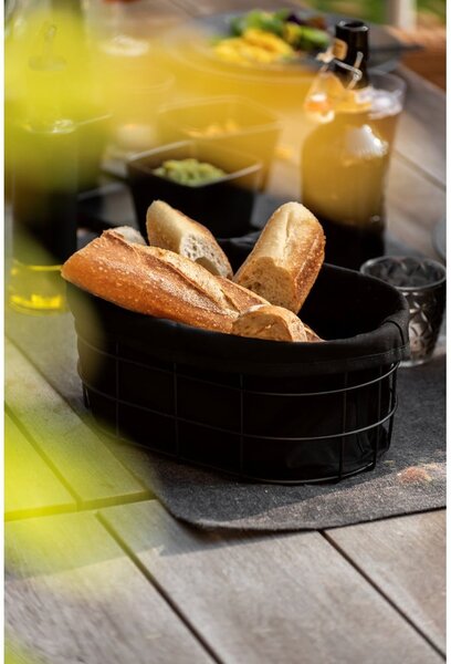 Czarny koszyk na pieczywo Wenko Black Outdoor Kitchen Bela