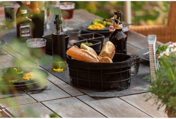 Czarny koszyk na pieczywo Wenko Black Outdoor Kitchen Bela