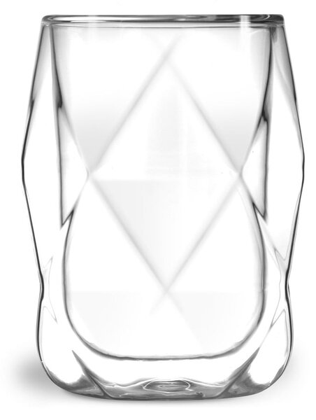 Zestaw 2 szklanek z podwójną ścianką do latté Vialli Design Geo, 250 ml