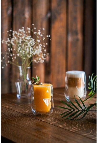 Zestaw 2 szklanek z podwójną ścianką do latté Vialli Design Geo, 250 ml