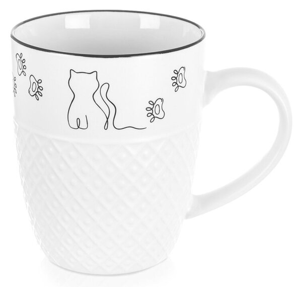 Kubek porcelanowy biały KOTEK 380 ML