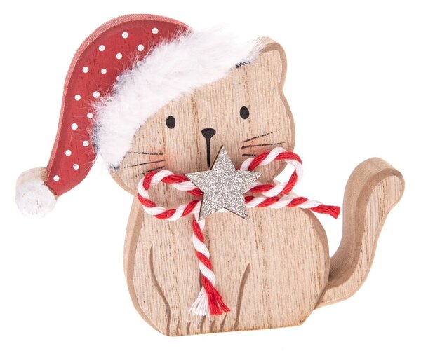 Drewniana figurka świąteczna (wysokość 10 cm) Cat – Dakls