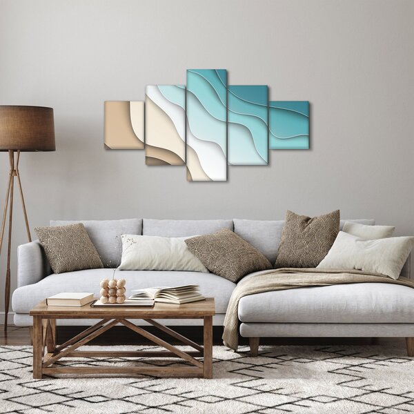 Abstrakcyjny obraz wybrzeża morskiego (125x70 cm)