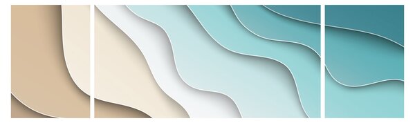 Abstrakcyjny obraz wybrzeża morskiego (170x50 cm)