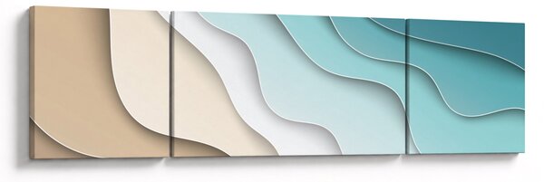 Abstrakcyjny obraz wybrzeża morskiego (170x50 cm)