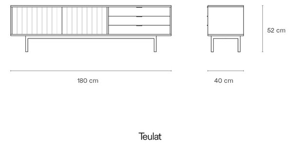 Szaro-naturalna szafka pod TV w dekorze dębu 180x52 cm Sierra – Teulat