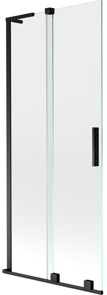 Mexen Velar L parawan nawannowy 2-skrzydłowy rozsuwany 85 x 150 cm, transparent, czarny - 896-085-003-01-70