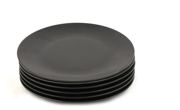 Ceramiczne talerze w kolorze matowej czerni zestaw 6 szt. ø 25 cm – Hermia
