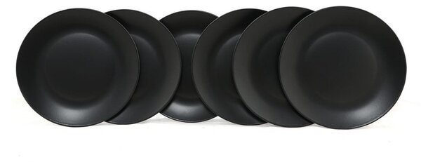 Ceramiczne talerze w kolorze matowej czerni zestaw 6 szt. ø 25 cm – Hermia