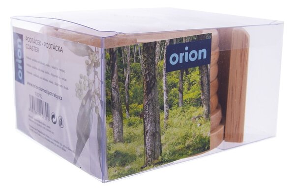 Drewniane podkładki ze stojakiem w naturalnym kolorze zestaw 6 szt. – Orion
