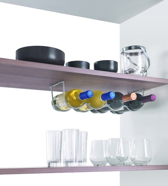 Metalowy stojak ścienny na wino liczba butelek 4 My-Bottle – Metaltex