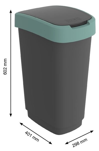 Kosz na śmieci z tworzywa sztucznego z recyklingu 50 L Twist − Rotho