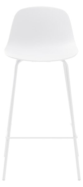 Biały plastikowy hoker (wysokość siedziska 67,5 cm) Whitby – Unique Furniture