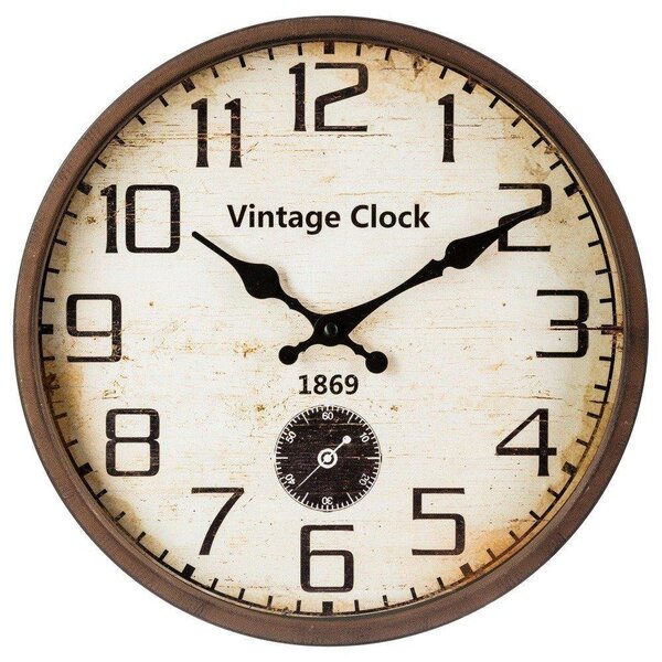 Zegar ścienny stylizowany na stary, Ø 30 cm