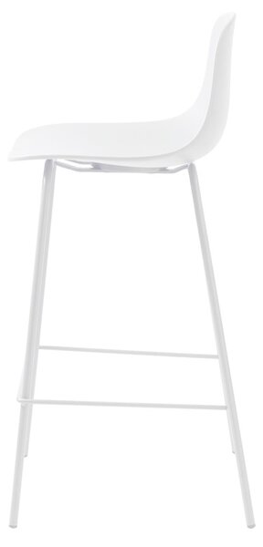 Biały plastikowy hoker (wysokość siedziska 67,5 cm) Whitby – Unique Furniture