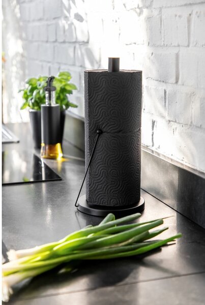 Czarny metalowy stojak na ręczniki papierowe Wenko Black Outdoor Kitchen Clayton