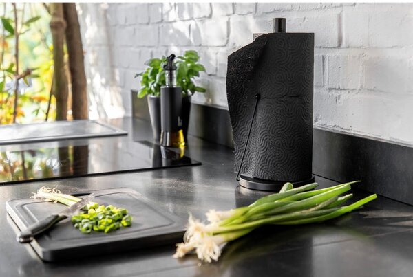 Czarny metalowy stojak na ręczniki papierowe Wenko Black Outdoor Kitchen Clayton