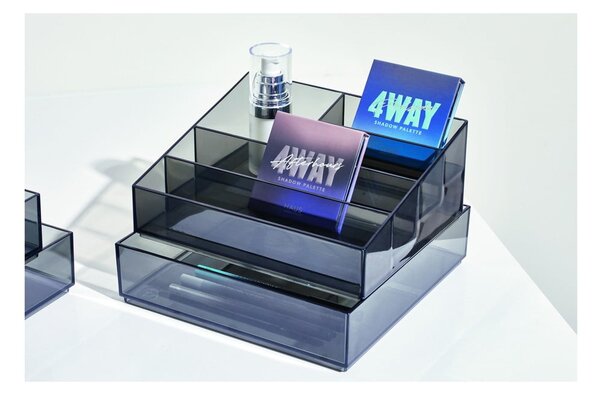 Organizer łazienkowy na kosmetyki z plastiku z recyklingu w kolorze matowej czerni Nail Station – iDesign