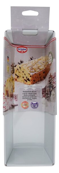 Stalowa keksówka Dr. Oetker White Christmas Baking, 35,5 x 12 cm