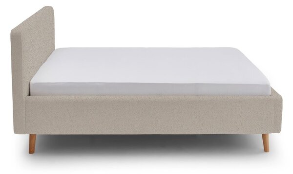 Beżowe tapicerowane łóżko dwuosobowe bez stelaża 180x200 cm Mattis – Meise Möbel